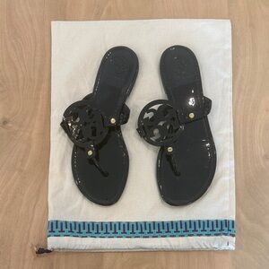 Tory Burch Black Patent Sandals